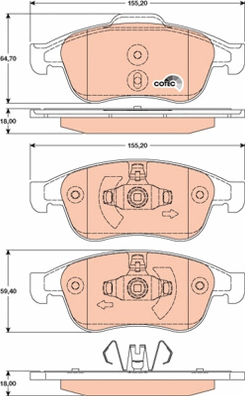 Brake Pad Set, disc brake COTEC GDB1789