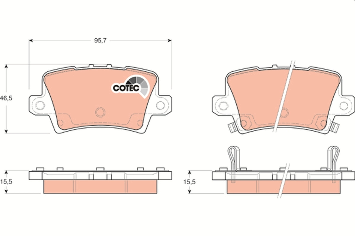 Brake Pad Set, disc brake COTEC GDB3408
