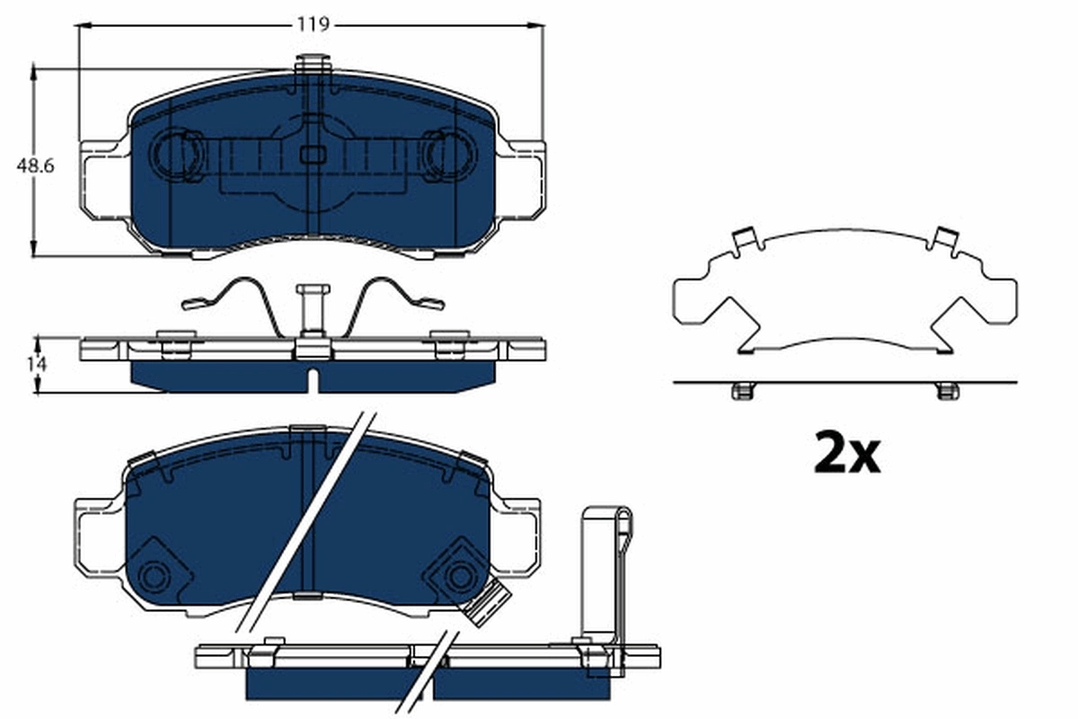 Brake Pad Set, disc brake ELECTRIC BLUE GDB3376BTE