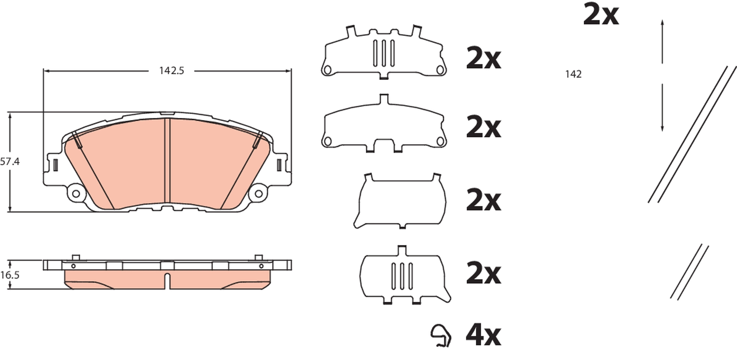 Brake Pad Set, disc brake GDB2488
