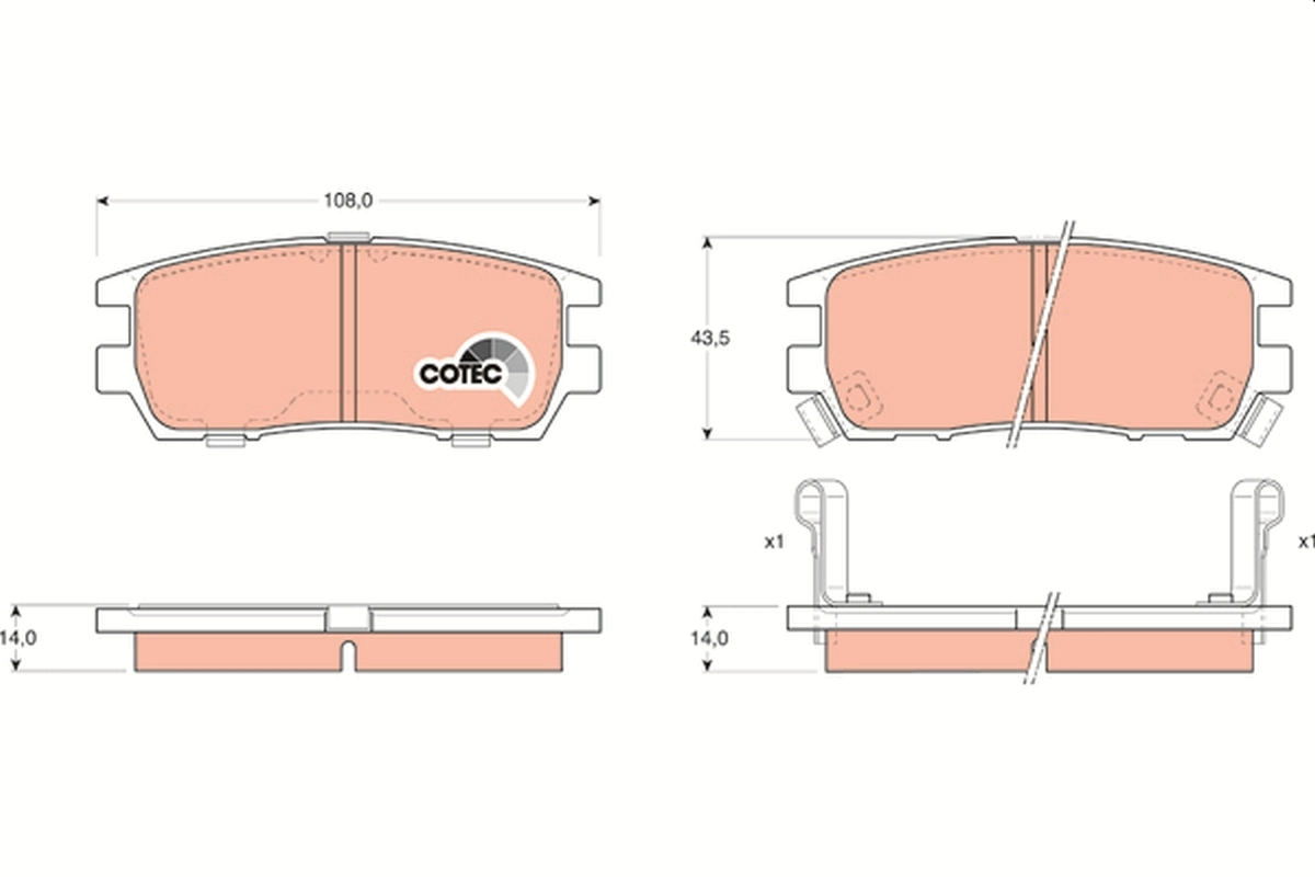 Brake Pad Set, disc brake COTEC GDB1127