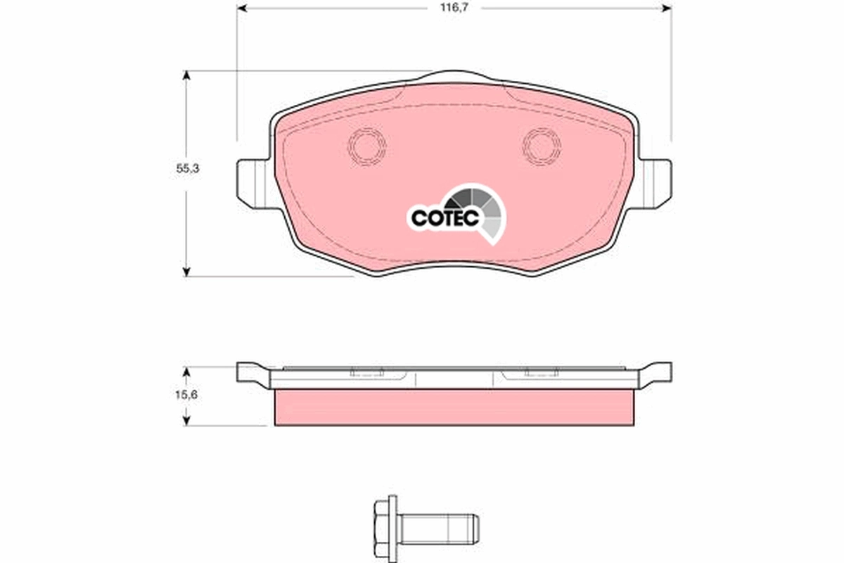 Brake Pad Set, disc brake COTEC GDB1593