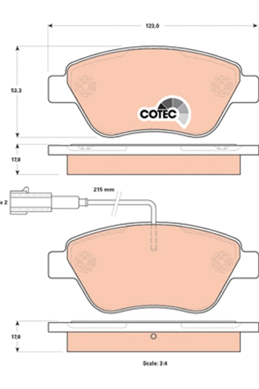 Brake Pad Set, disc brake COTEC GDB1842