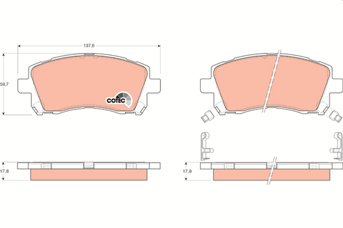 Brake Pad Set, disc brake COTEC GDB3217