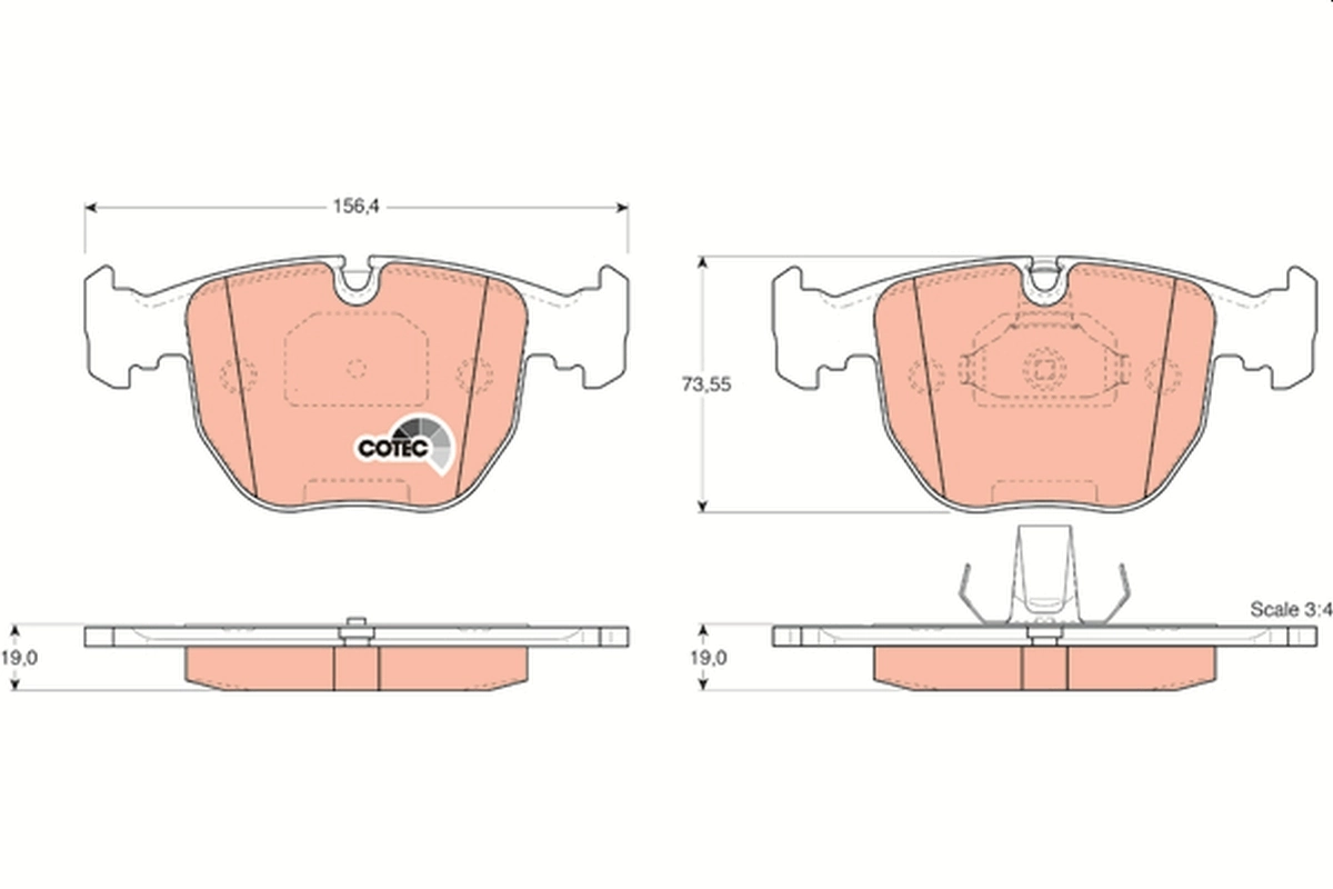 Brake Pad Set, disc brake COTEC GDB1261