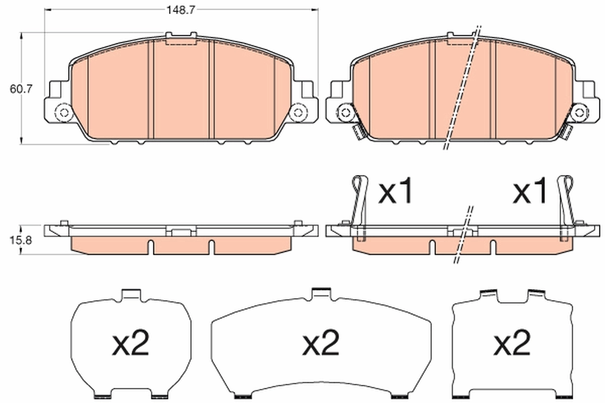 Brake Pad Set, disc brake GDB3615