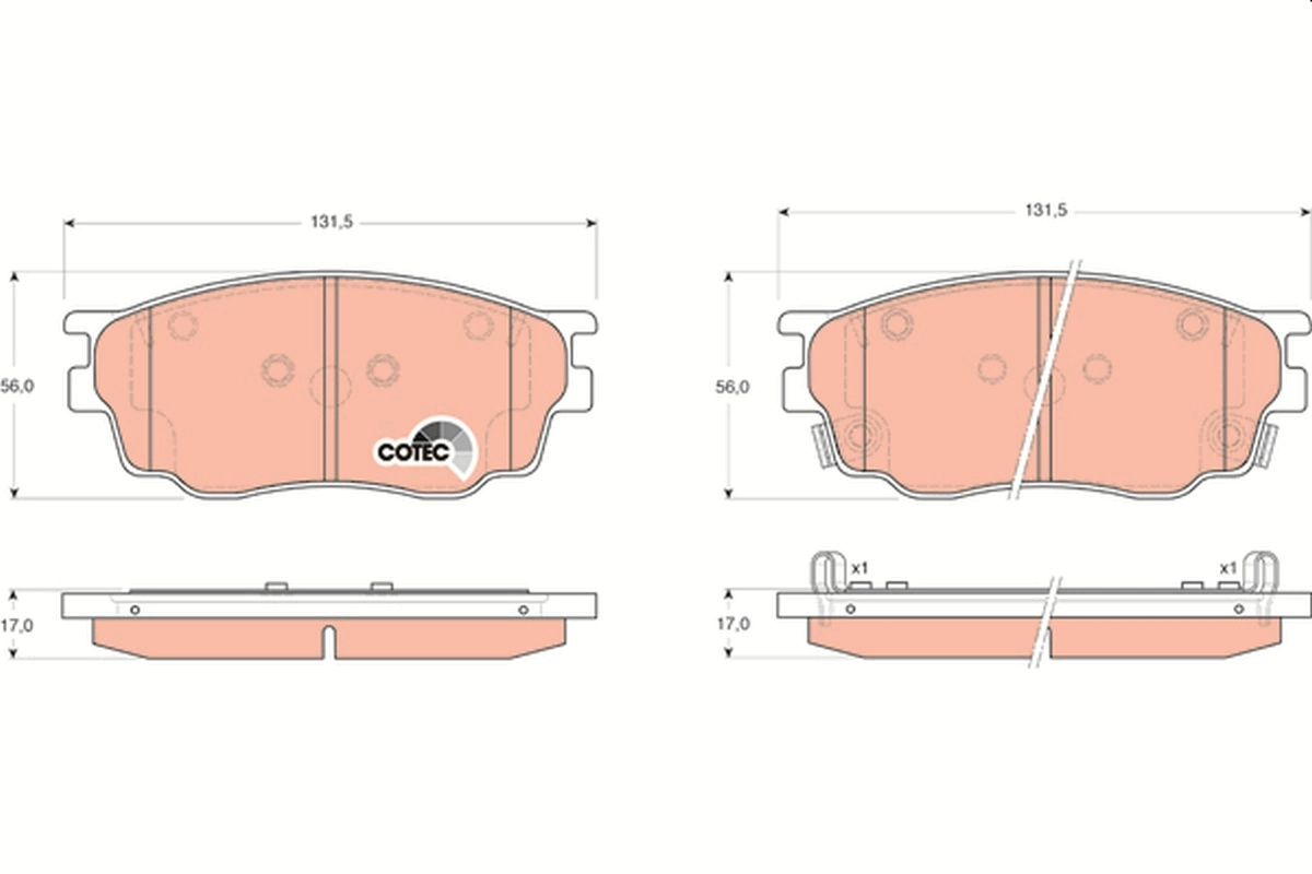 Brake Pad Set, disc brake COTEC GDB3309