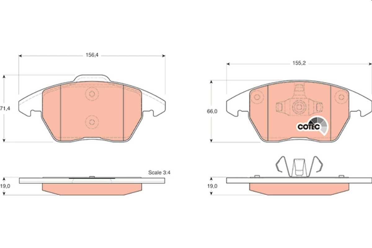 Brake Pad Set, disc brake COTEC GDB1605