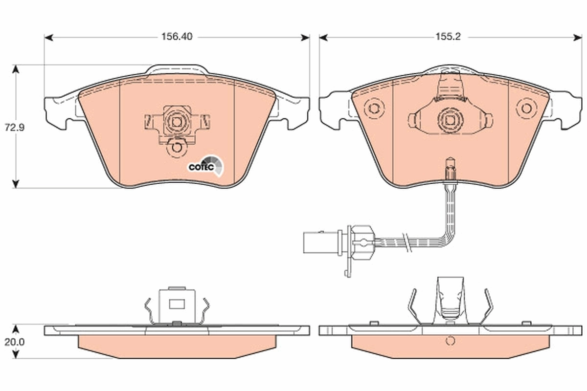 Brake Pad Set, disc brake COTEC GDB1617