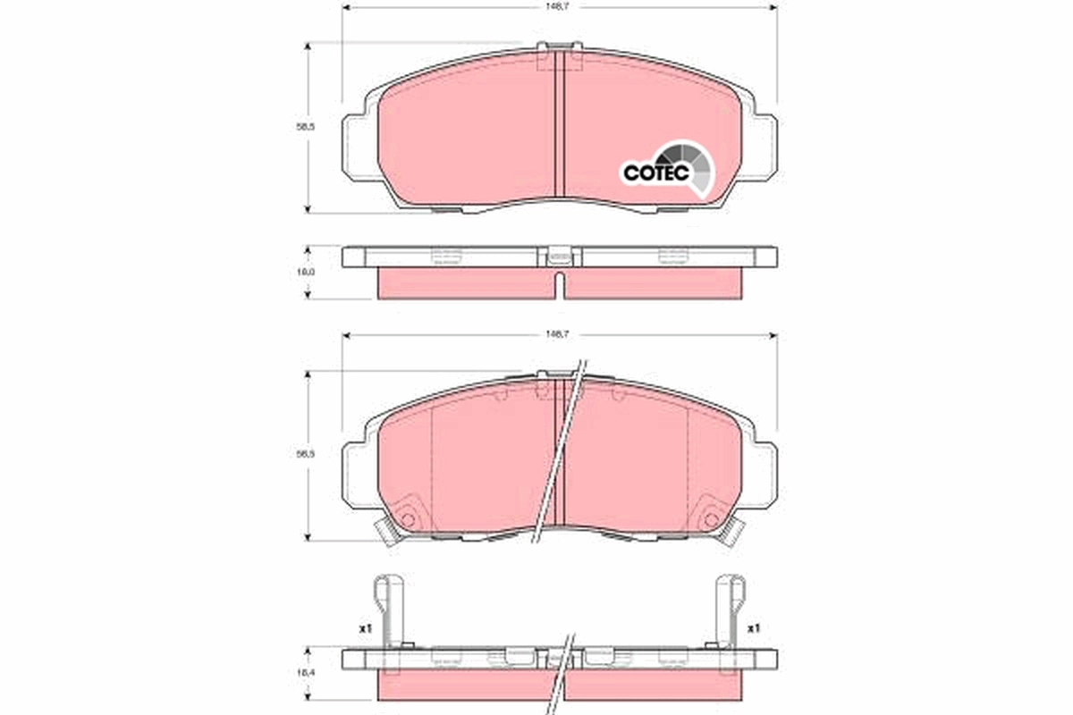 Brake Pad Set, disc brake COTEC GDB3240