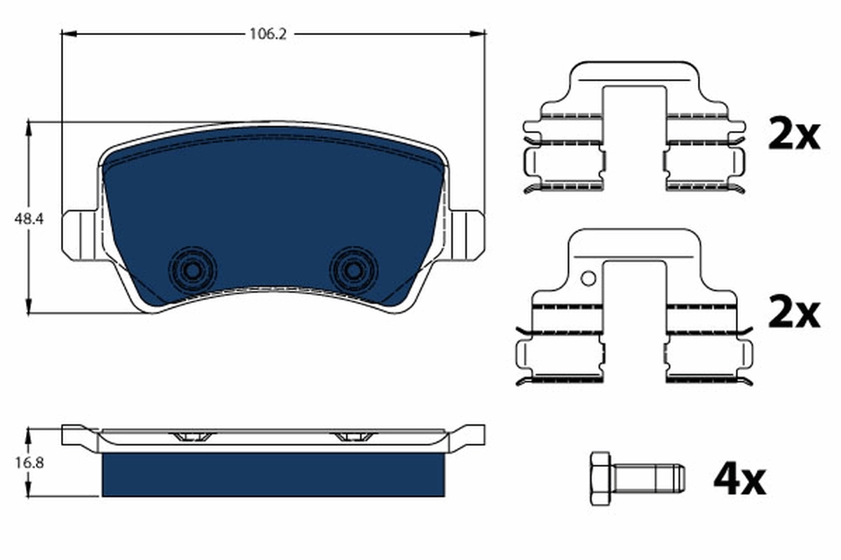 Brake Pad Set, disc brake ELECTRIC BLUE GDB1685BTE