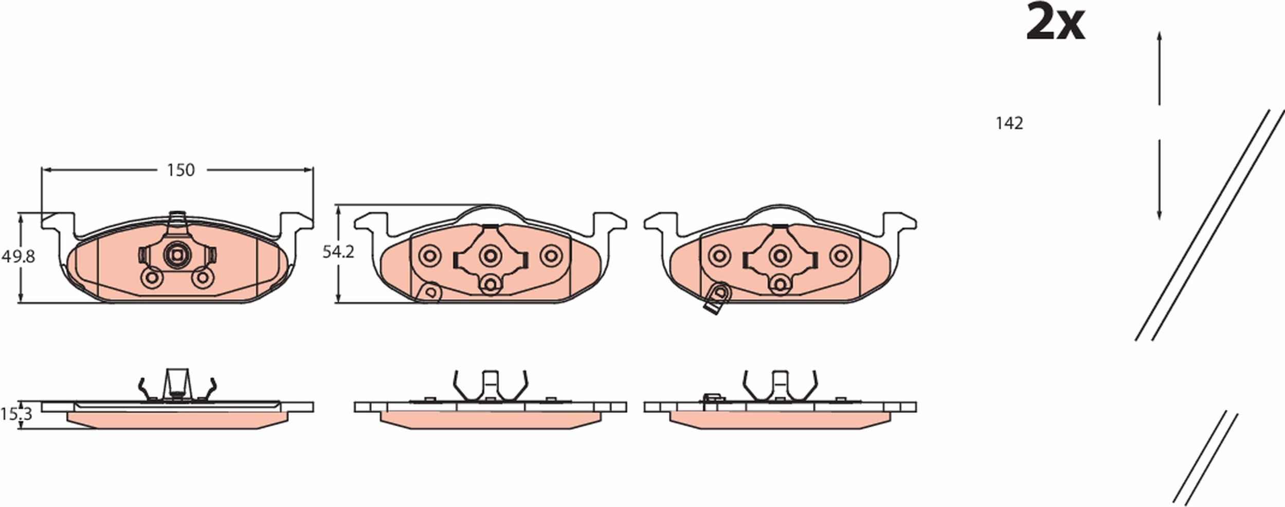 Brake Pad Set, disc brake GDB2514