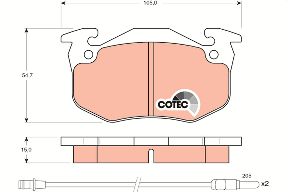 Brake Pad Set, disc brake COTEC GDB328