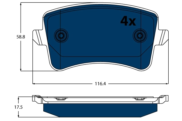Brake Pad Set, disc brake ELECTRIC BLUE GDB1765BTE