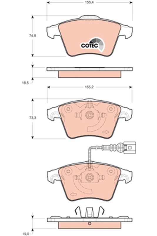 Brake Pad Set, disc brake COTEC GDB1721