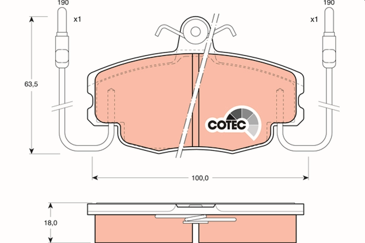 Brake Pad Set, disc brake COTEC GDB807