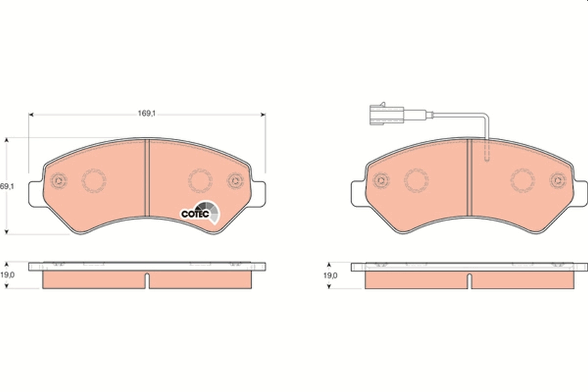 Brake Pad Set, disc brake COTEC GDB1703