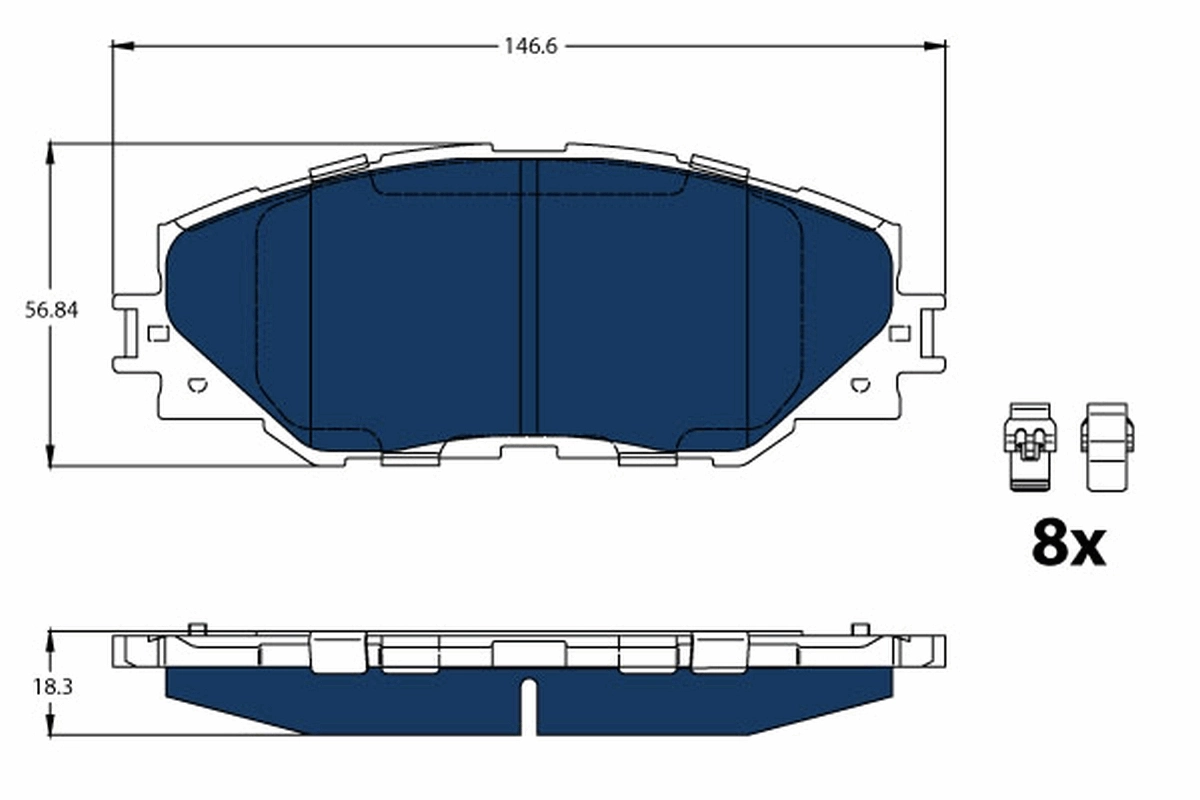 Brake Pad Set, disc brake ELECTRIC BLUE GDB3424BTE
