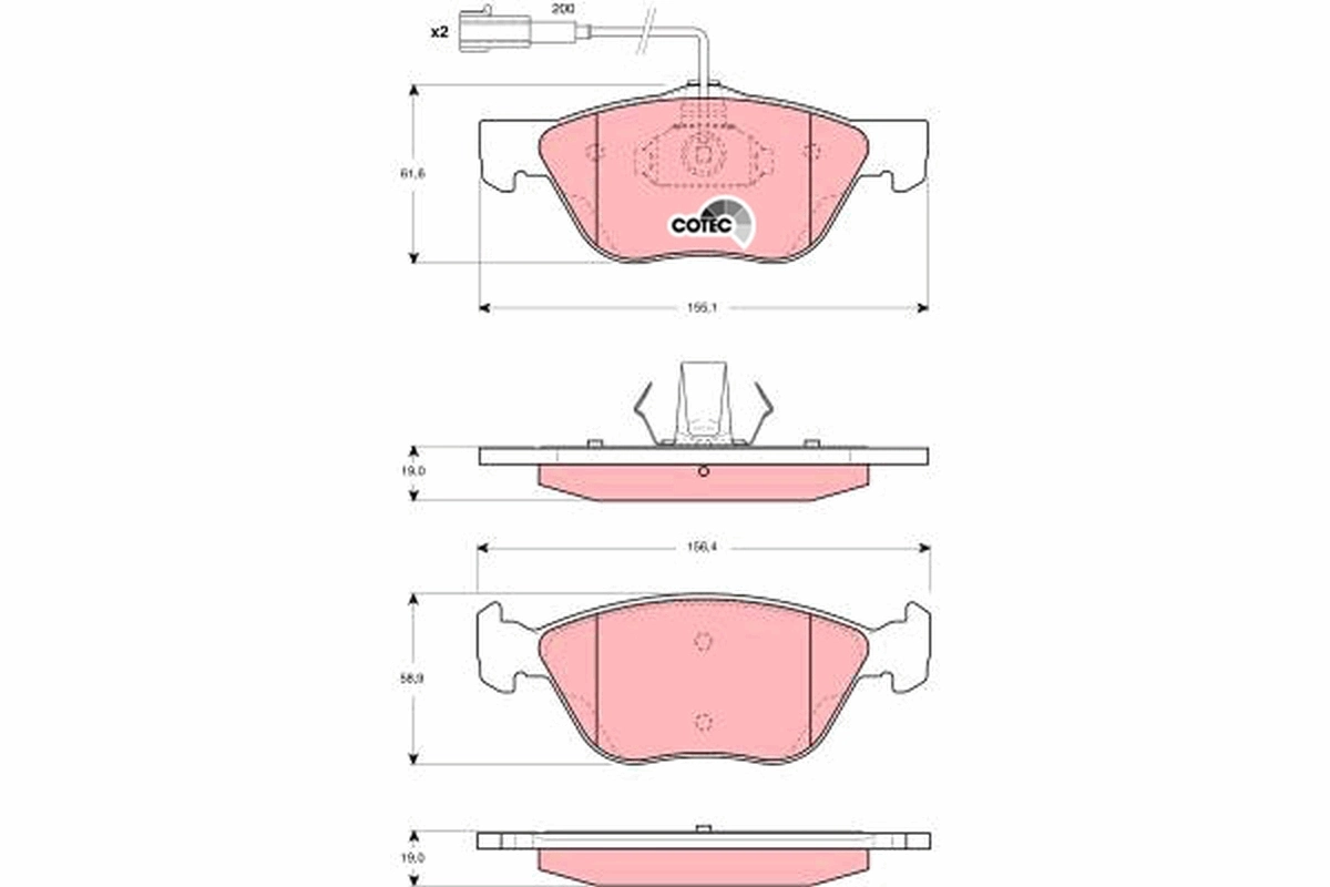 Brake Pad Set, disc brake COTEC GDB1427