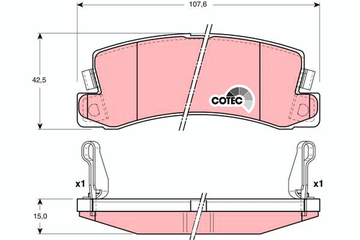 Brake Pad Set, disc brake COTEC GDB3164