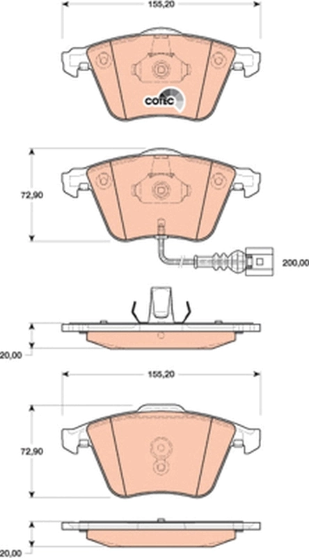 Brake Pad Set, disc brake COTEC GDB1809