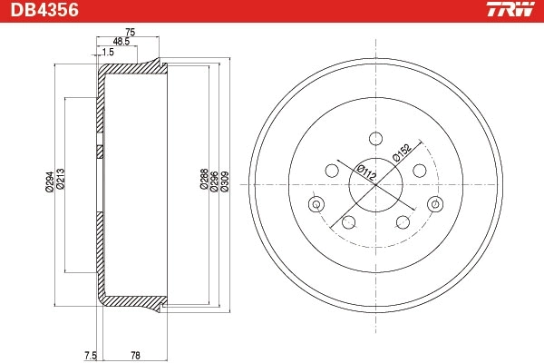 TRW DB4356 Brake Drum