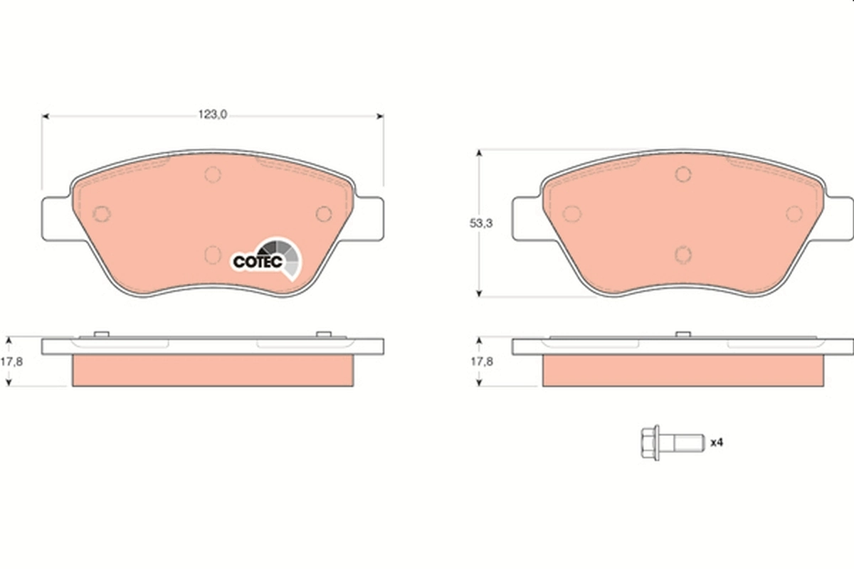 Brake Pad Set, disc brake COTEC GDB1579