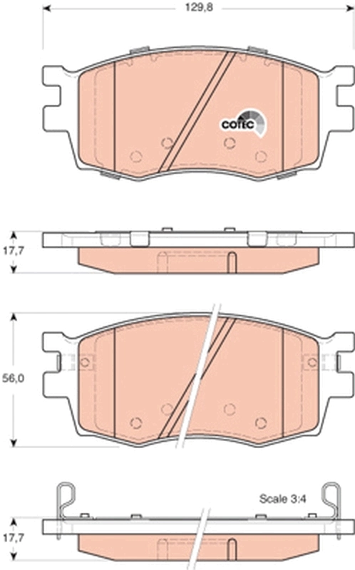 Brake Pad Set, disc brake COTEC GDB3420