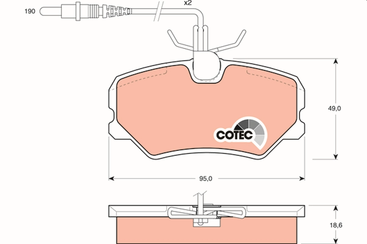 Brake Pad Set, disc brake COTEC GDB793