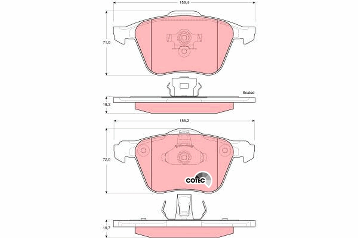 Brake Pad Set, disc brake COTEC GDB1576