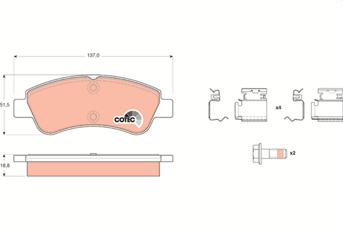 Brake Pad Set, disc brake COTEC GDB1677