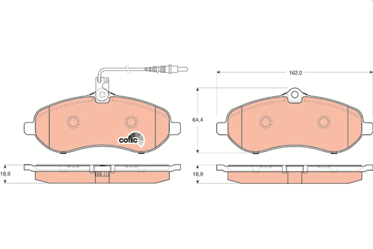 Brake Pad Set, disc brake COTEC GDB1719