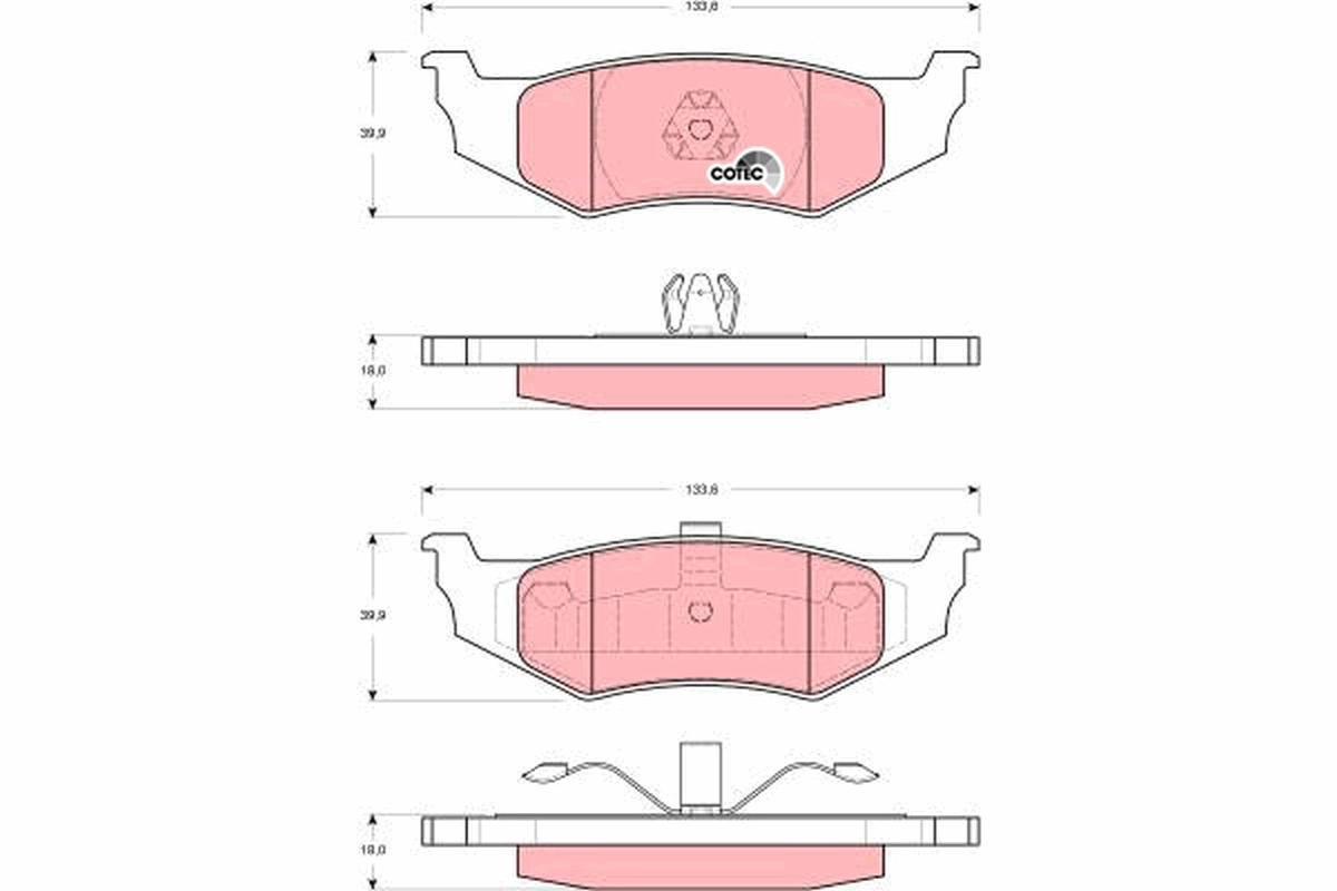 Brake Pad Set, disc brake COTEC GDB4119