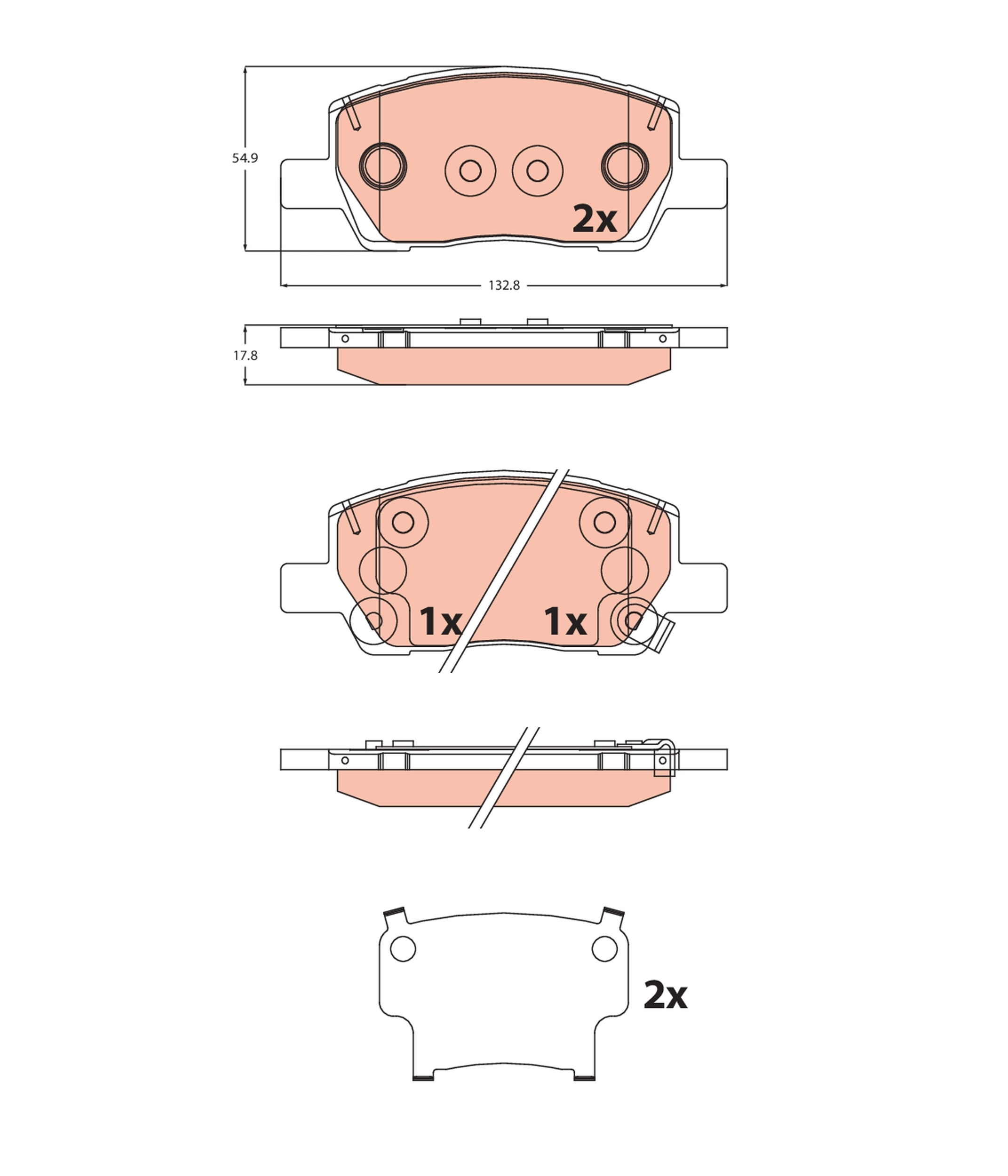 Brake Pad Set, disc brake GDB2541