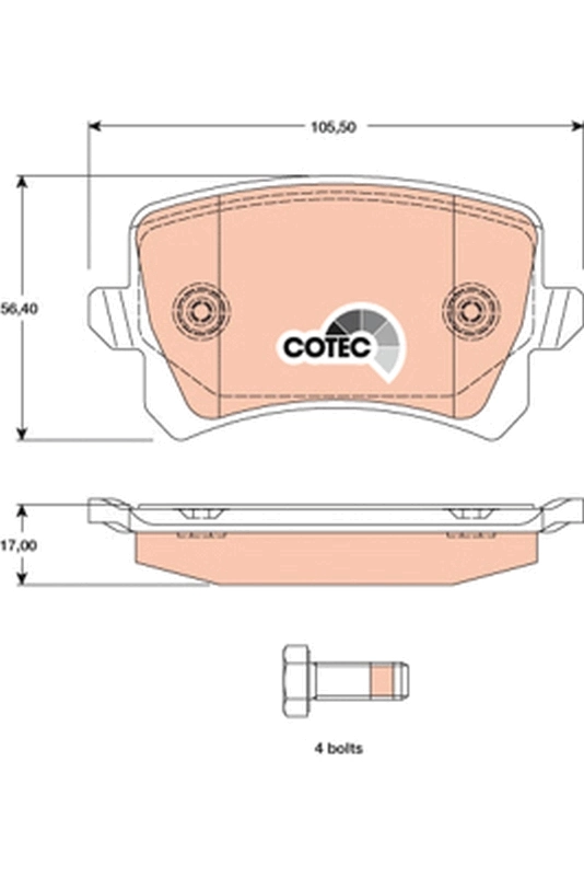 Brake Pad Set, disc brake COTEC GDB1763