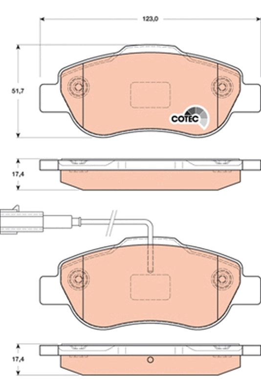 Brake Pad Set, disc brake COTEC GDB1746