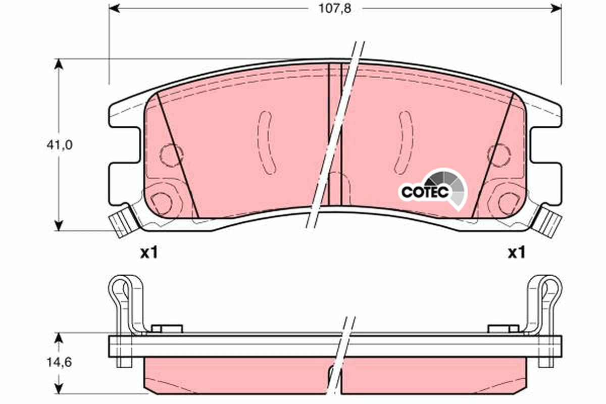 Brake Pad Set, disc brake COTEC GDB1309