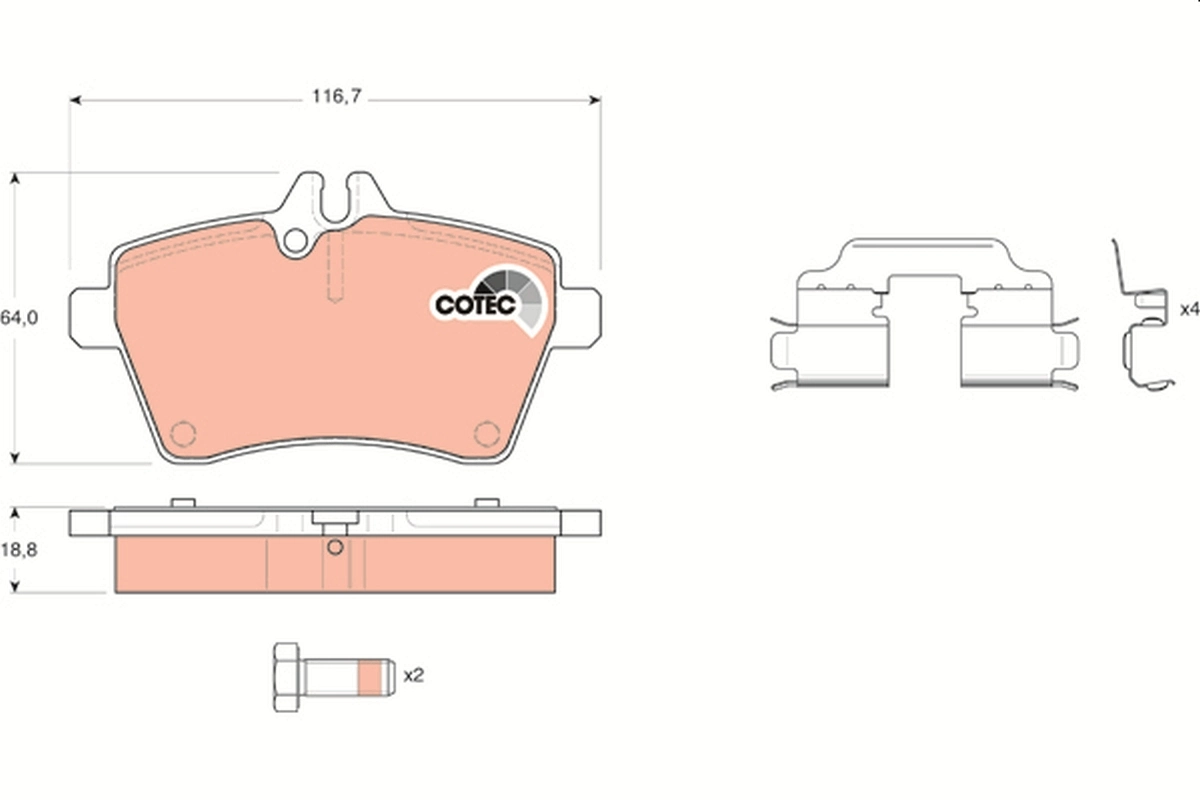 ブレーキパッドセット、ディスクブレーキ COTEC GDB1629