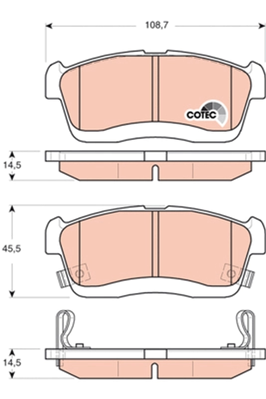 Brake Pad Set, disc brake COTEC GDB3430