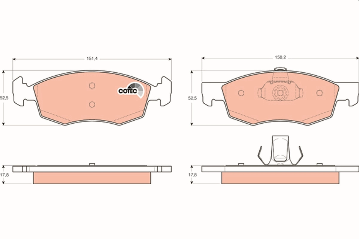 Brake Pad Set, disc brake COTEC GDB1588