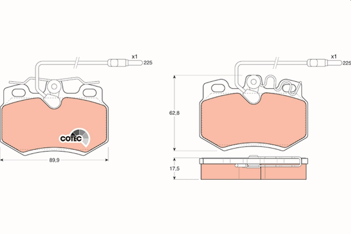 Brake Pad Set, disc brake COTEC GDB808