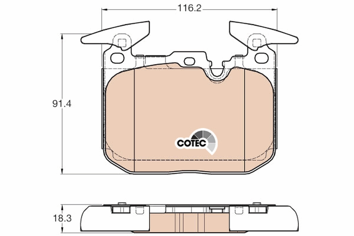 Brake Pad Set, disc brake COTEC GDB1943