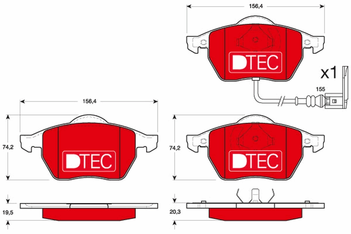 Brake Pad Set, disc brake DTEC COTEC GDB1403DTE
