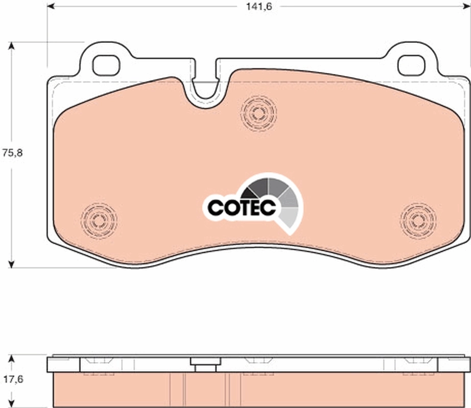 Brake Pad Set, disc brake COTEC GDB1667
