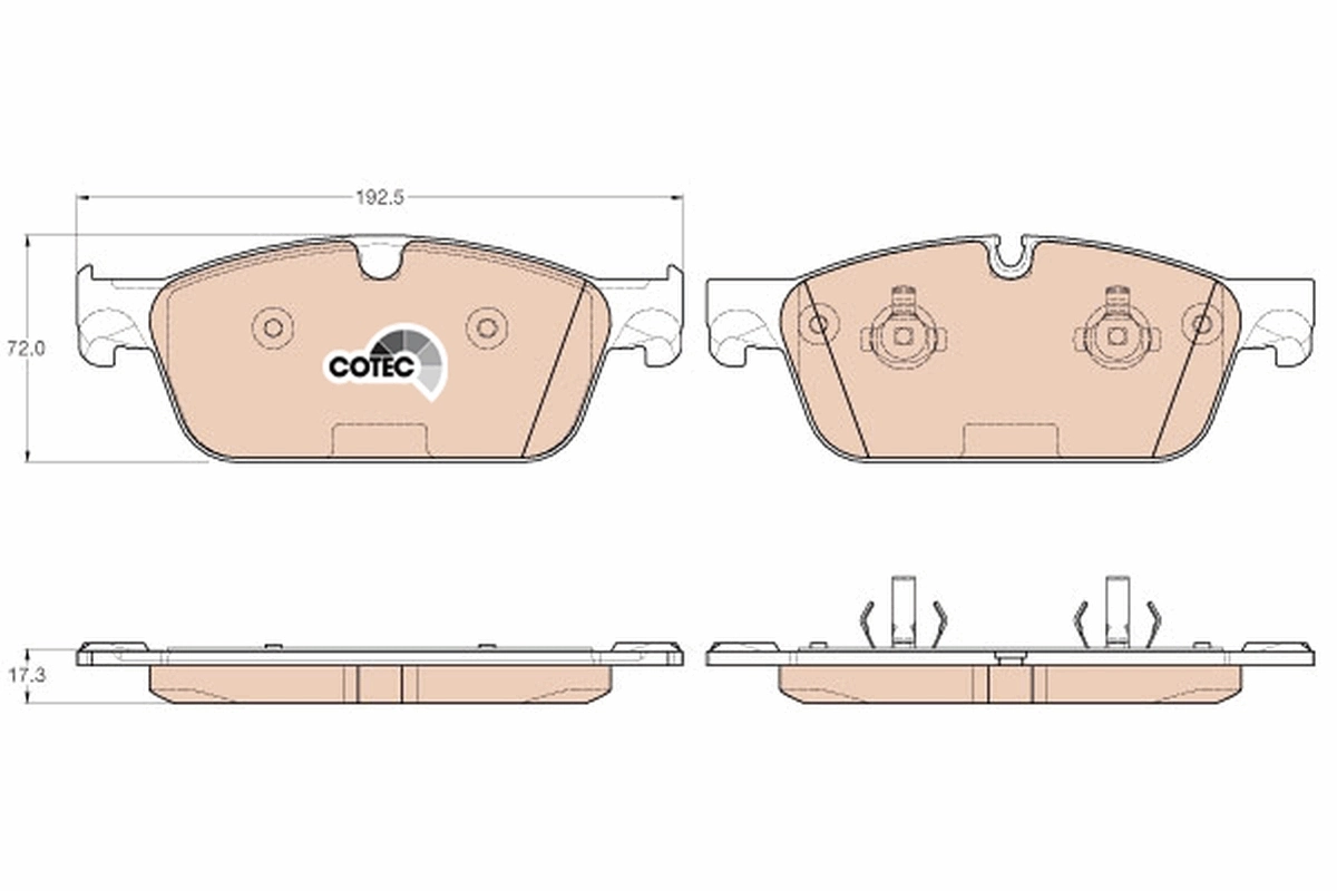 Brake Pad Set, disc brake COTEC GDB1970