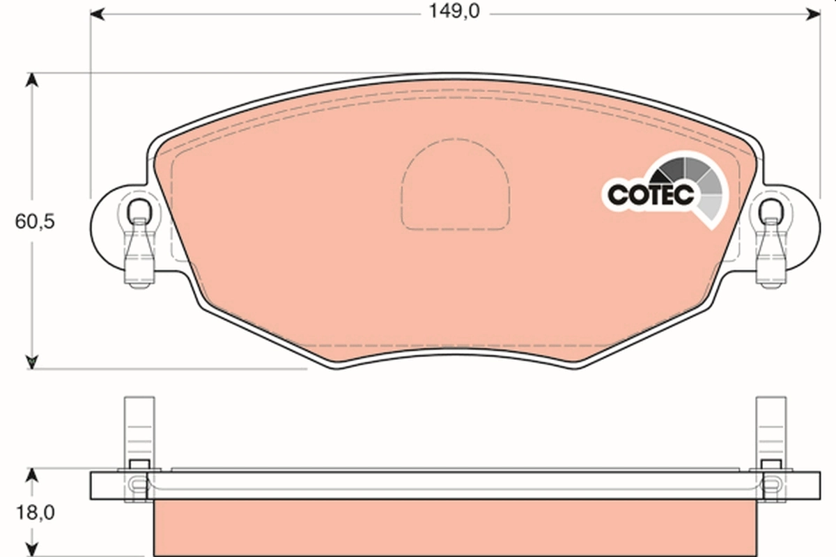 Brake Pad Set, disc brake COTEC GDB1434