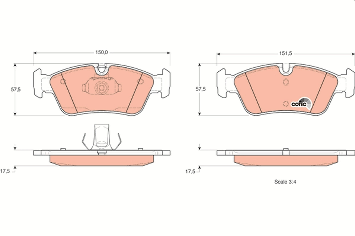 Brake Pad Set, disc brake COTEC GDB1348