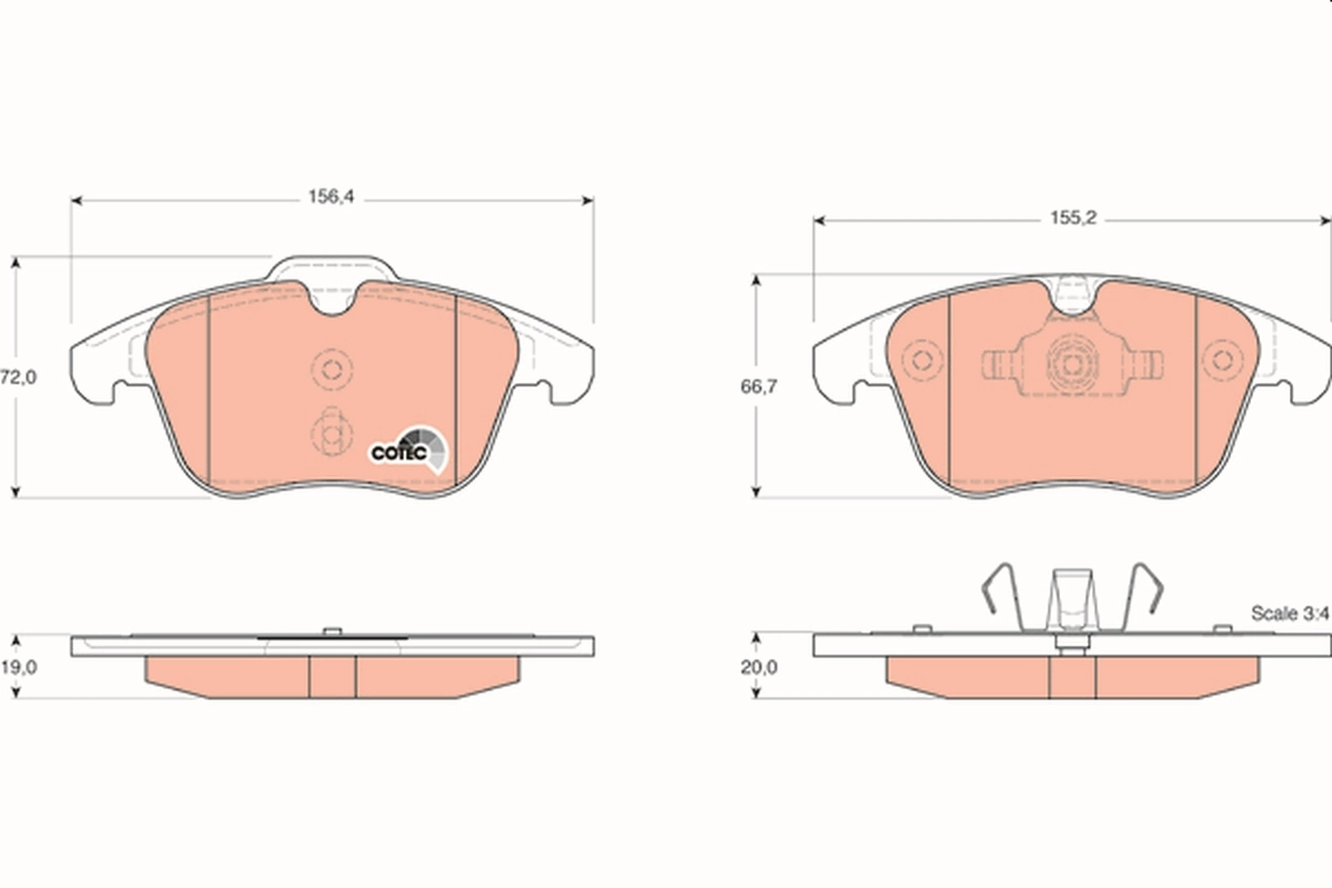 Juego de pastillas de freno COTEC GDB1683