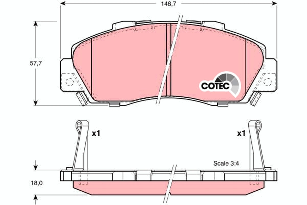 Brake Pad Set, disc brake COTEC GDB3177