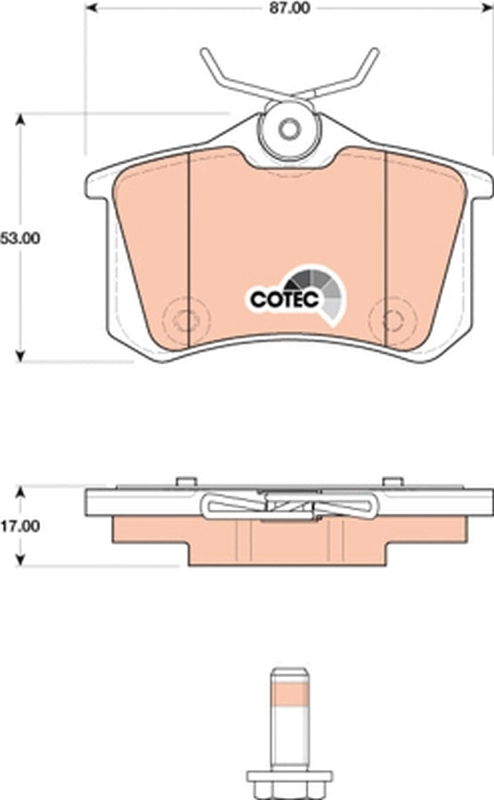 Brake Pad Set, disc brake COTEC GDB1813